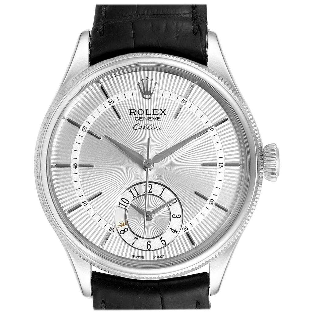 Rolex Cellini Dual Time White Gold Automatic Men’s Watch 50529 Box Card