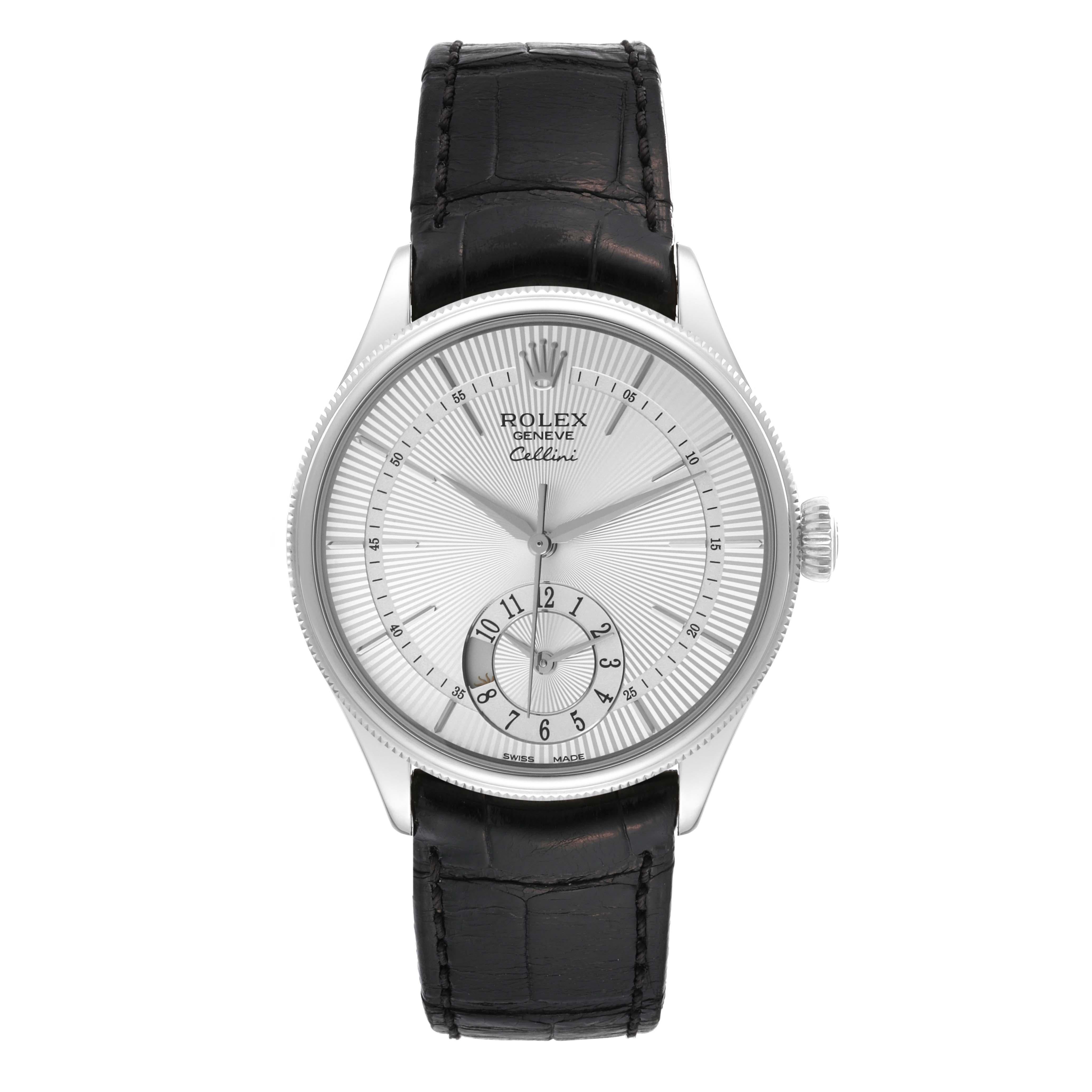 Rolex Cellini Dual Time White Gold Automatic Mens Watch 50529 For Sale 2