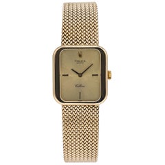 Rolex Cellini Geneve 4335 Retro 18 Karat Gold Manual Wind Square Ladies Watch