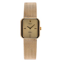 Rolex Cellini Geneve 4335 Retro 18K Gold Manual Wind Square Lady's Watch 1975