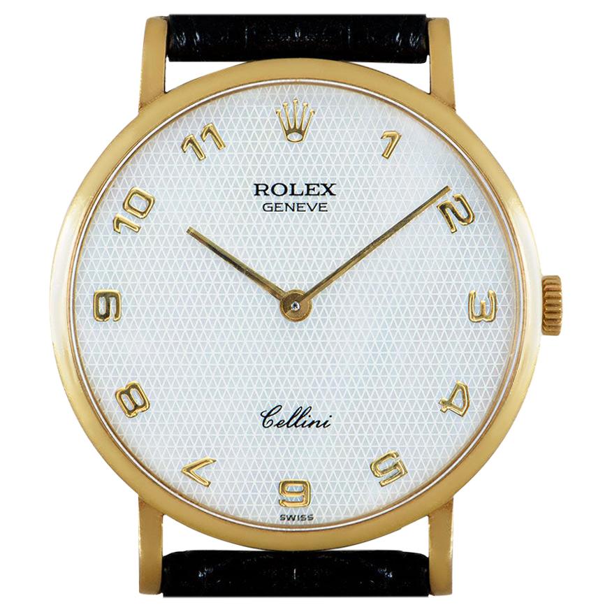 Rolex Cellini Gents 18 Karat Yellow Gold White Mother of Pearl Dial 5112