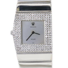 Rolex Cellini King Midas 4609 Rare 18K White Gold Factory Diamond Manual