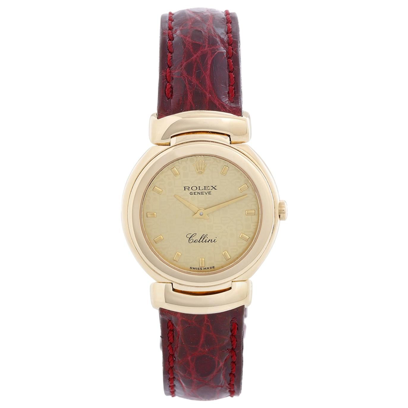 Rolex Cellini Ladies 18 Karat Yellow Gold Watch 13767