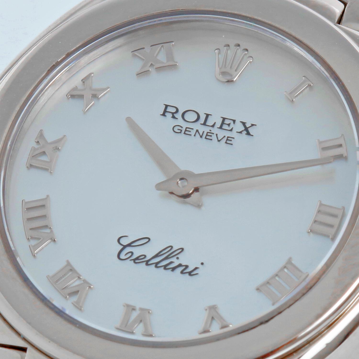 Women's Rolex Cellini Ladies 18k White Gold Diamond Watch 6621/9