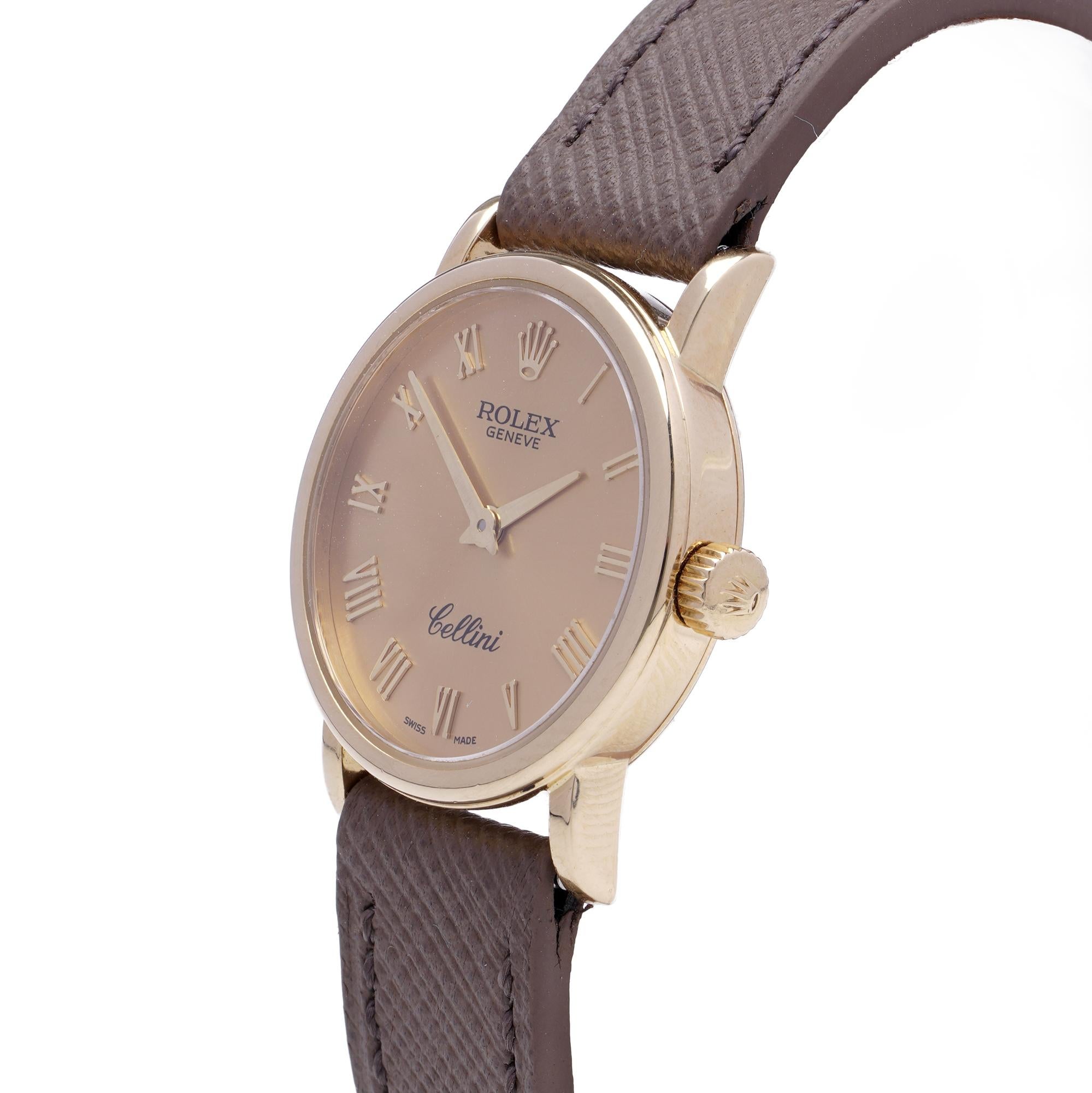 Rolex Cellini Damenarmbanduhr aus 18kt Gold, 6110 im Zustand „Gut“ im Angebot in Braintree, GB