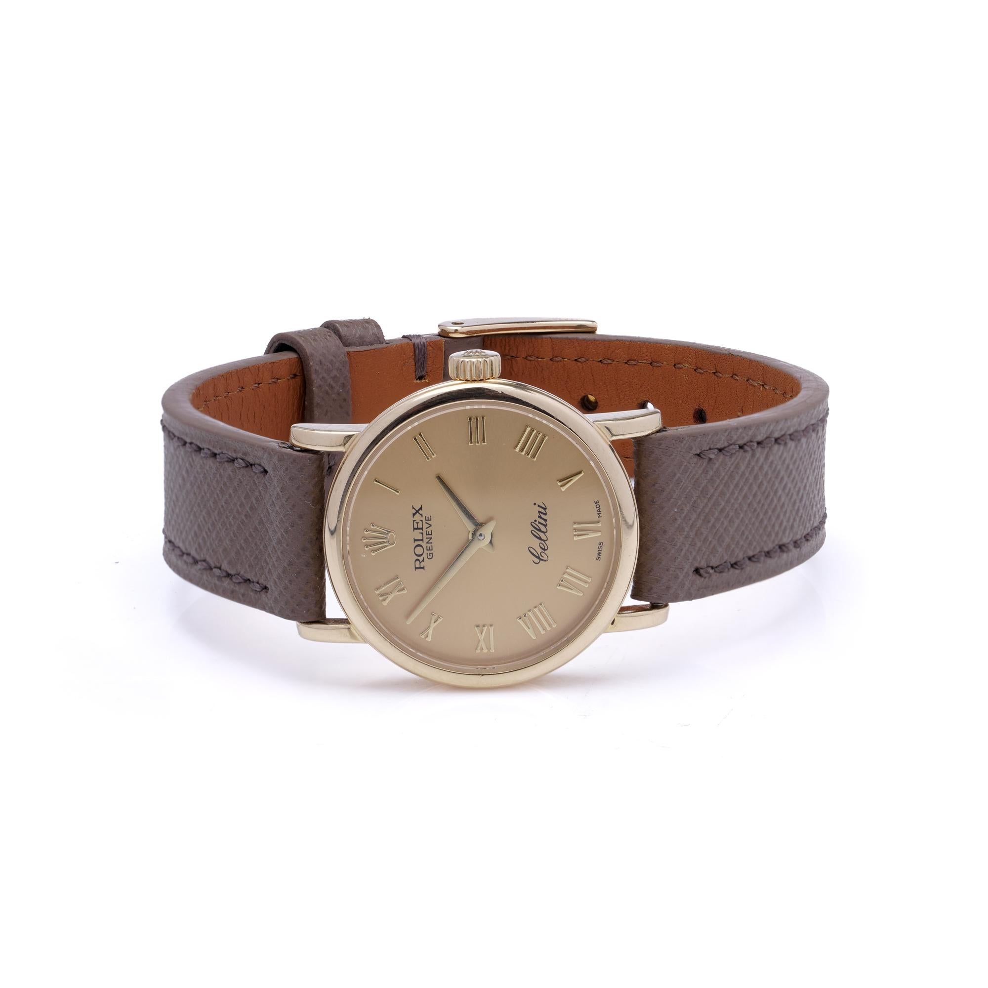 Rolex Cellini Damenarmbanduhr aus 18kt Gold, 6110 im Angebot 1