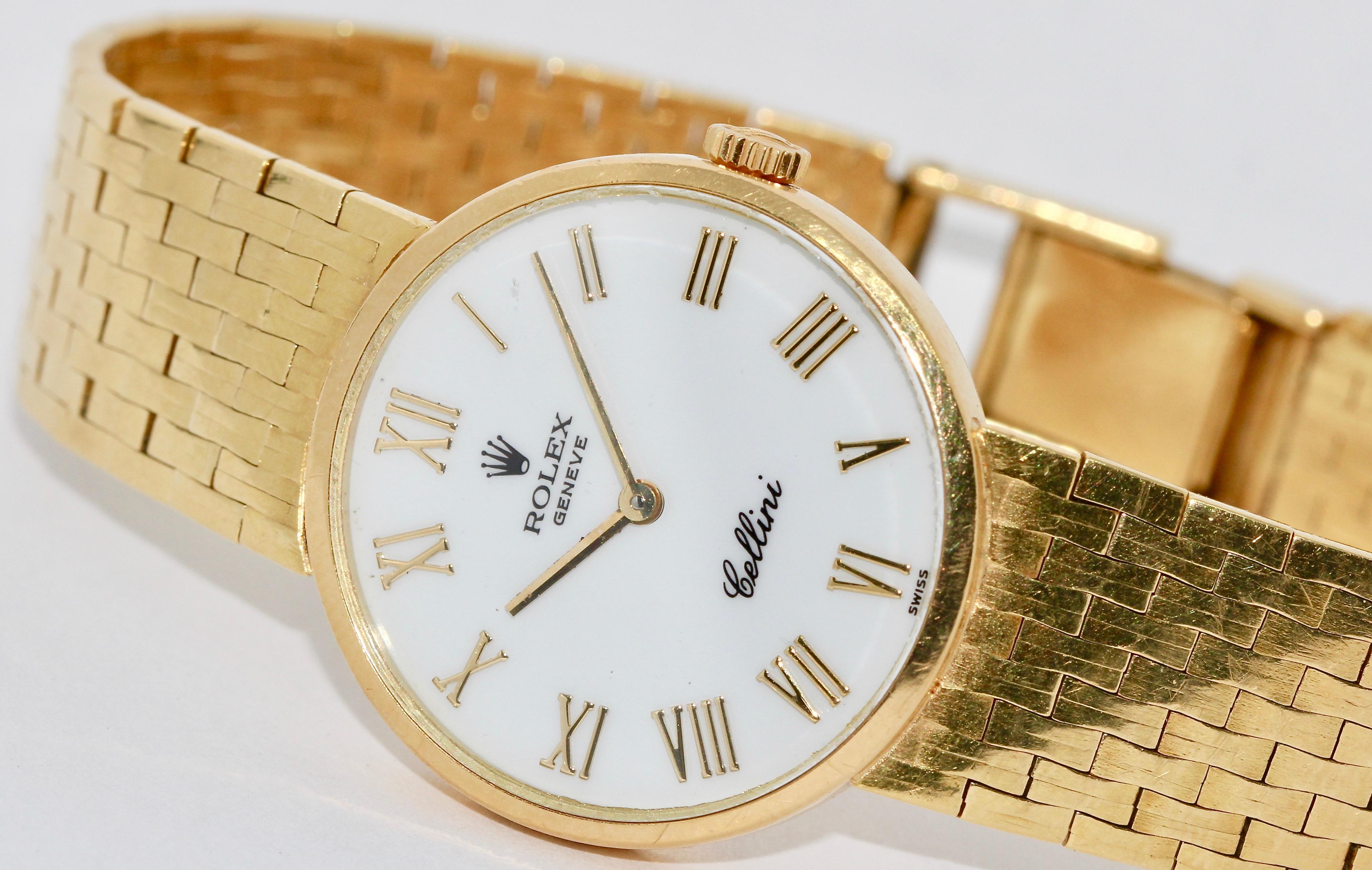 Rolex Cellini Ladies Wrist Watch, 18 Karat Gold, Manual Winding In Good Condition In Berlin, DE
