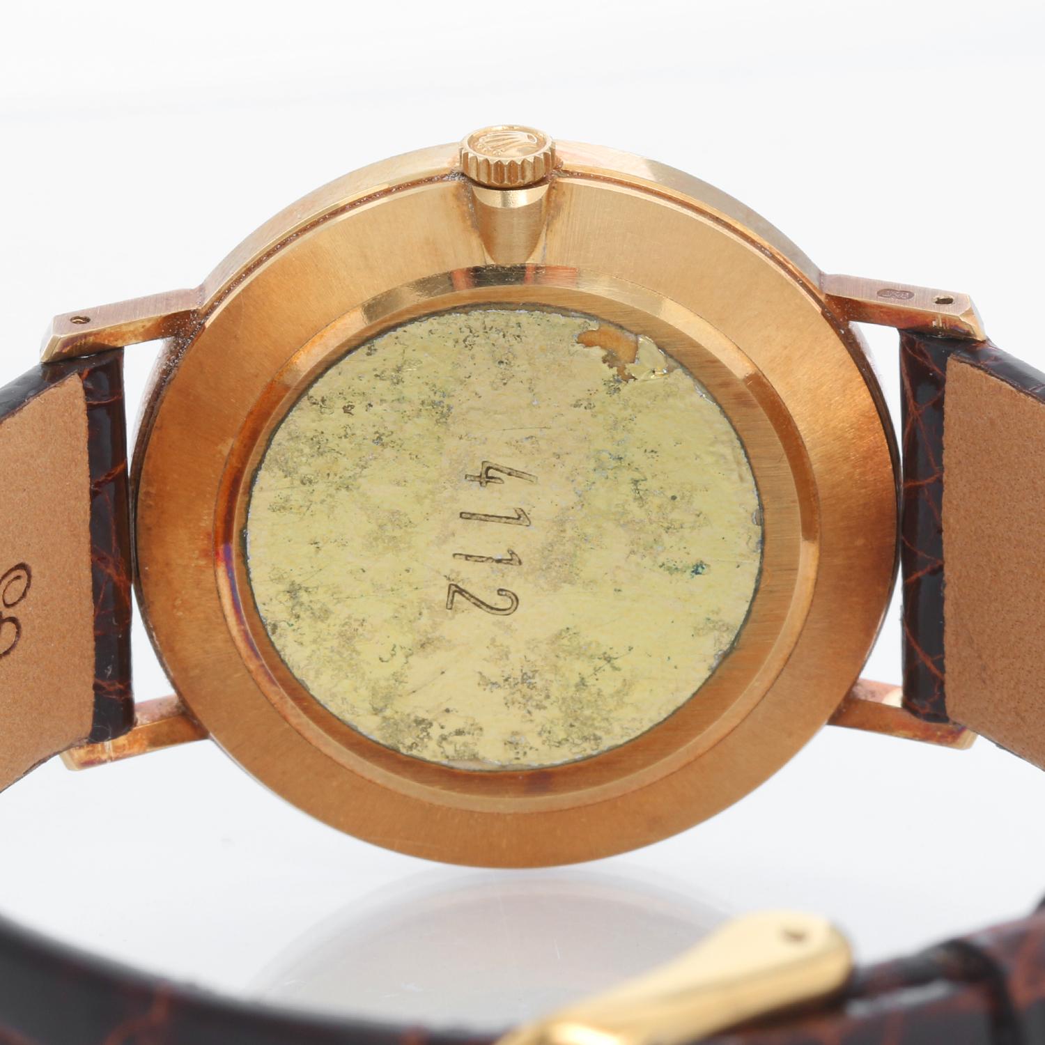 Rolex Cellini Men's 18k Yellow Gold Watch on Strap Band Mod. 4112 1