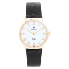 Rolex Cellini Men's 18k Yellow Gold Watch on Strap Band Mod. 4112