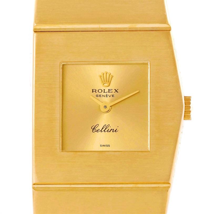 Rolex Cellini Midas 18 Karat Gelbgold Damenuhr mit rechte Hand 9768 8