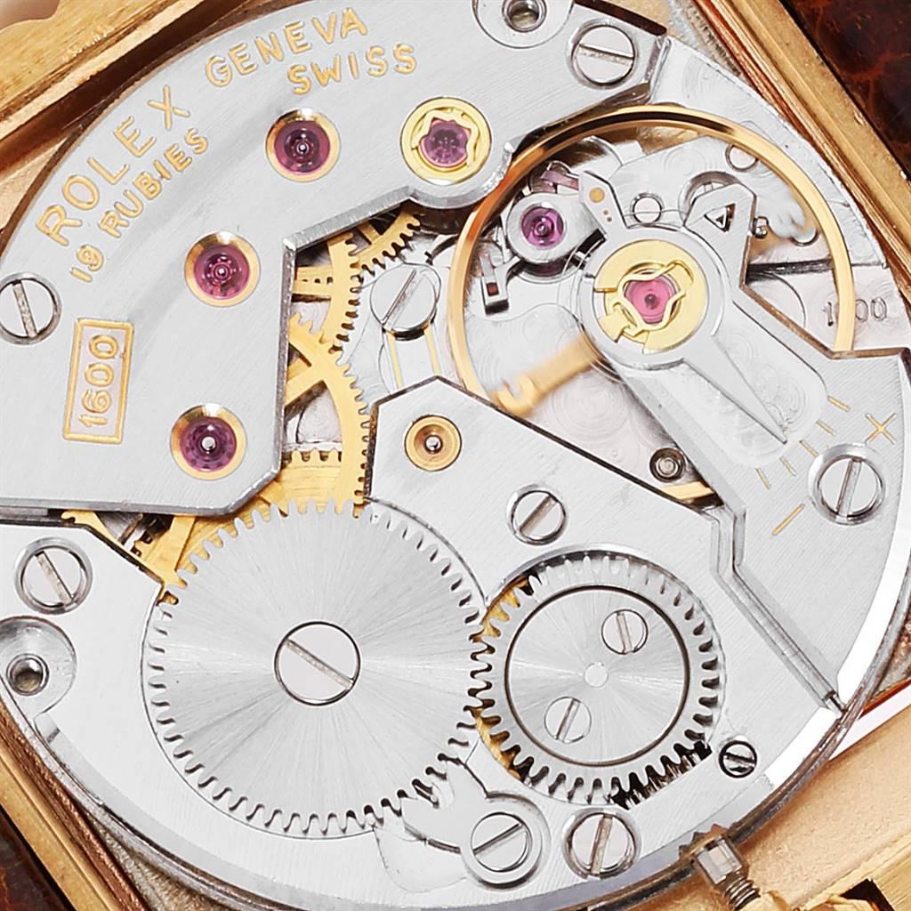 Men's Rolex Cellini Midas Yellow Gold Orange Mirror Dial Vintage Watch 4017 For Sale