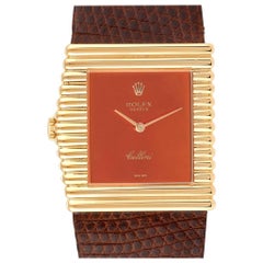 Rolex Cellini Midas Yellow Gold Orange Mirror Dial Vintage Watch 4017