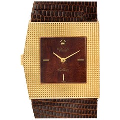 Rolex Cellini Midas Yellow Gold Wood Dial Vintage Men's Watch 4126