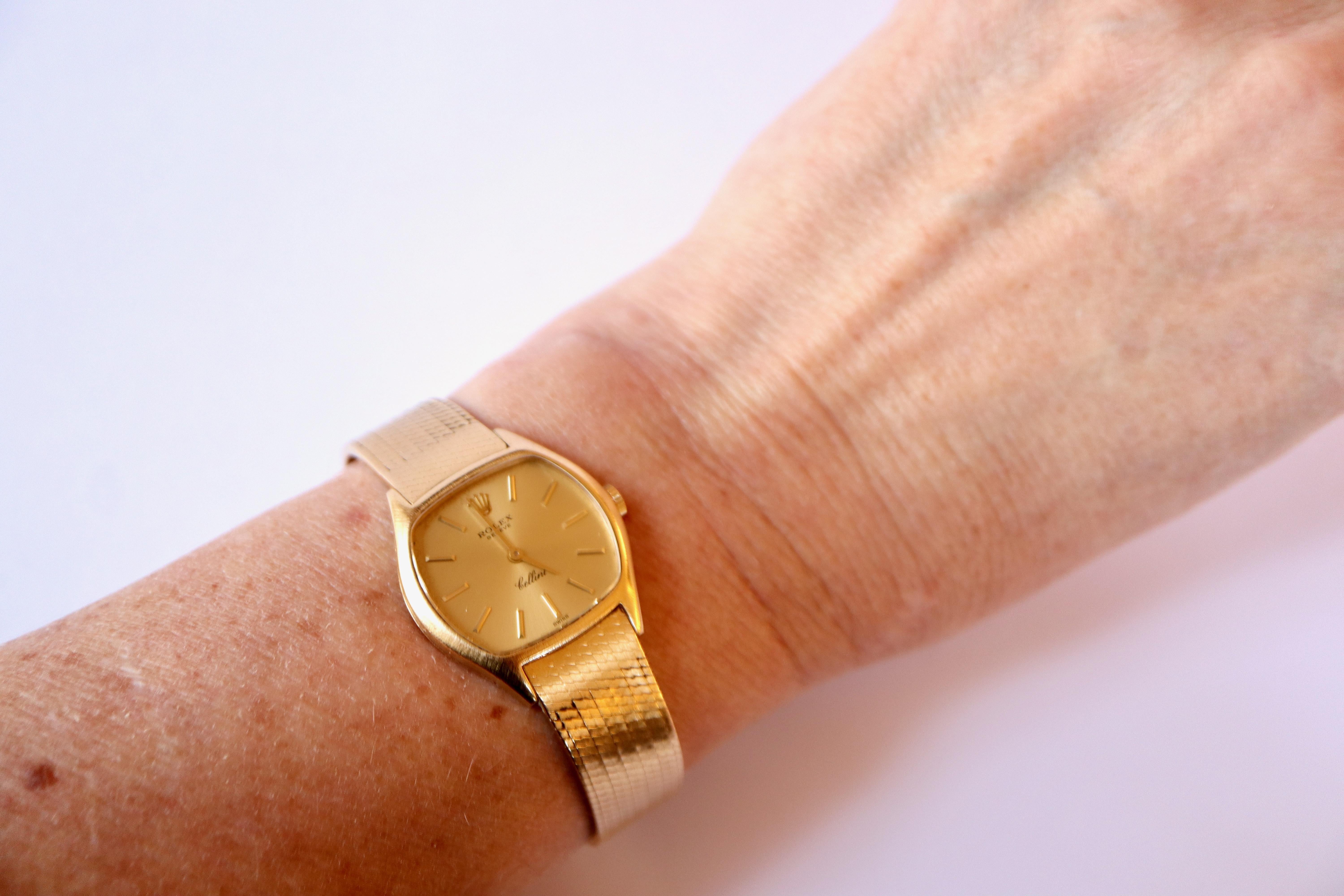 rolex cellini 18k gold watch