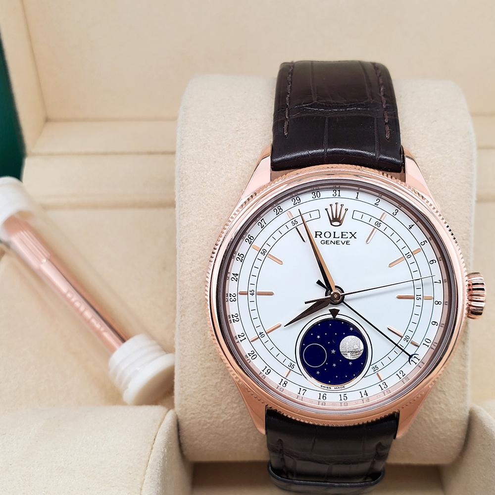 Rolex Cellini Moonphase 39mm 50535 Everose Golduhr 2021 Box/Bücher/Pin Pusher im Zustand „Hervorragend“ im Angebot in New York, NY