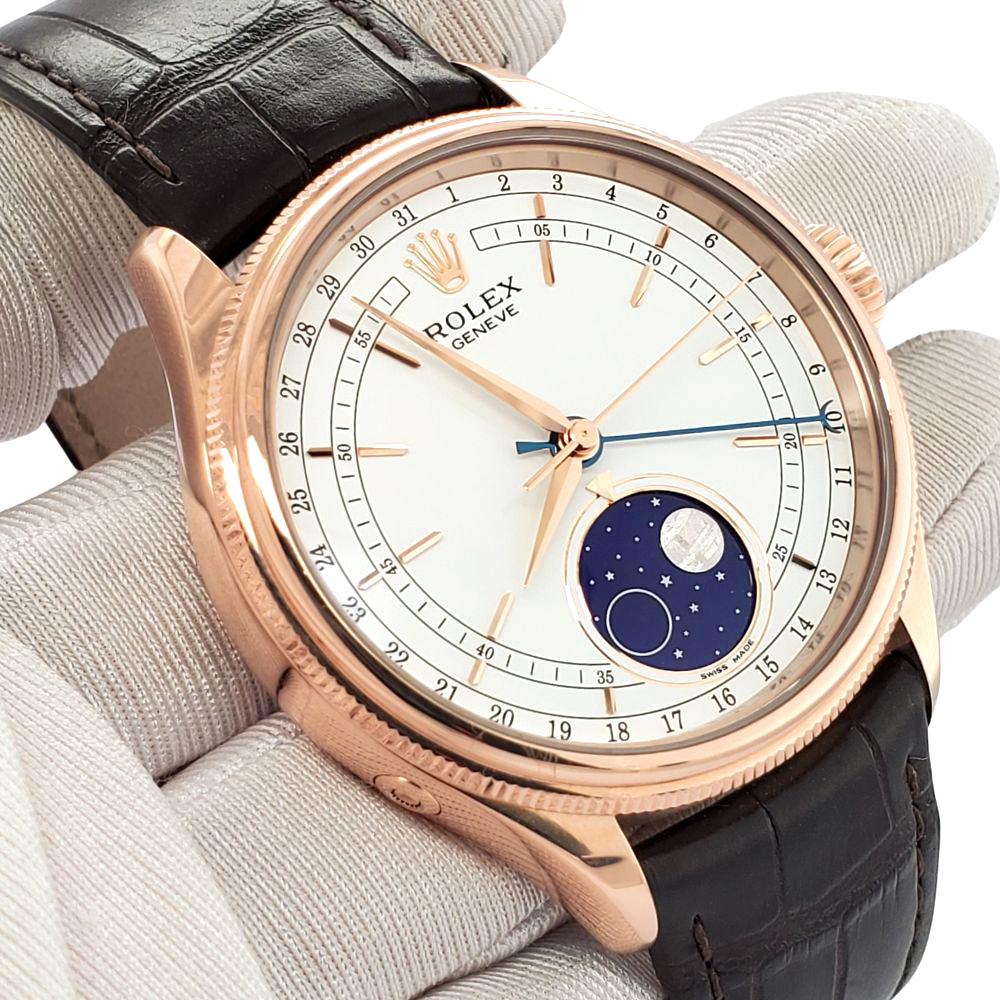 Rolex Cellini Moonphase 39mm 50535 Everose Golduhr 2021 Box/Bücher/Pin Pusher für Damen oder Herren im Angebot