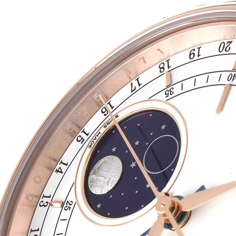 Rolex Cellini Moonphase Everose Gold Automatic Mens Watch 50535 Unworn In Excellent Condition For Sale In Atlanta, GA