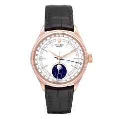 Rolex Cellini Moonphase Everose Gold White Dial Automatic Mens Watch 50535