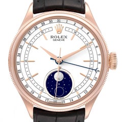 Rolex Cellini Moonphase Everose Gold White Dial Automatic Mens Watch 50535