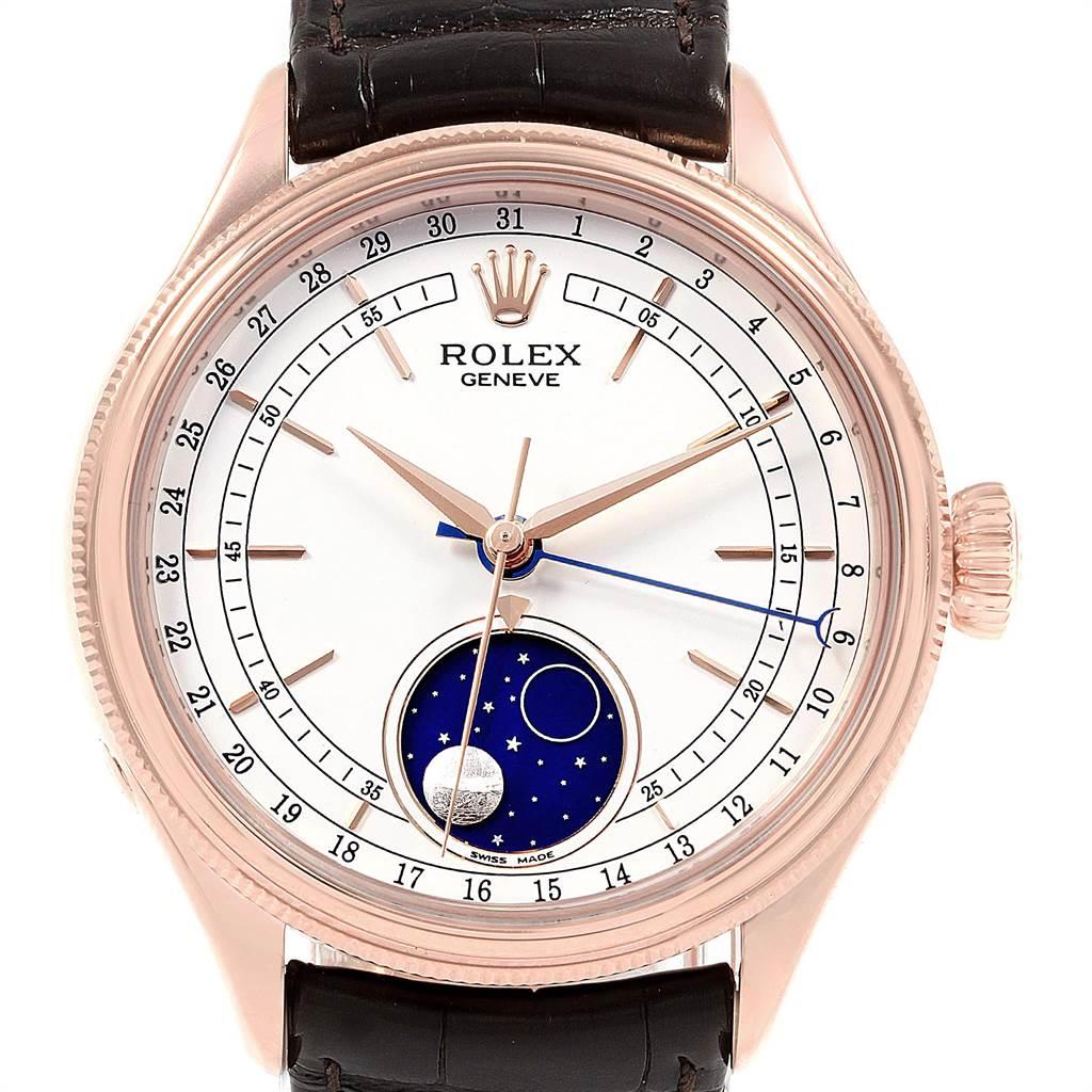 Rolex Cellini Moonphase Everose Rose Gold Automatic Men’s Watch 50535 In Excellent Condition In Atlanta, GA