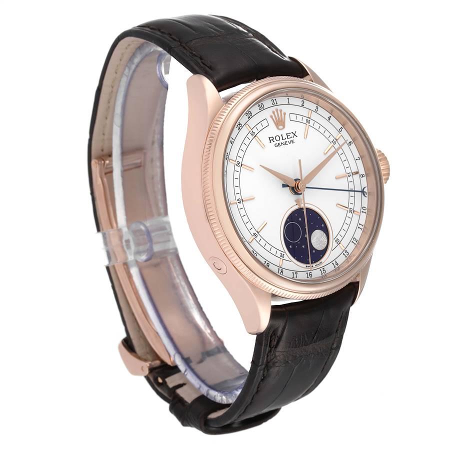 Rolex Cellini Moonphase White Dial Rose Gold Mens Watch 50535 In Excellent Condition In Atlanta, GA