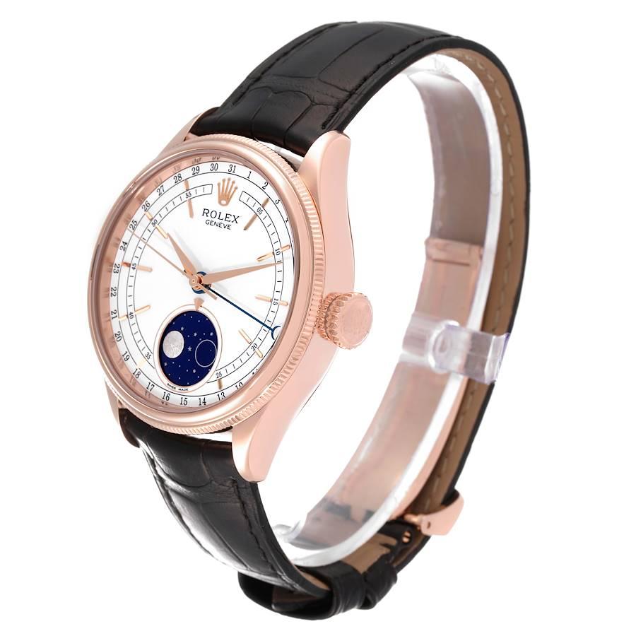 Cellini Moonphase Herrenuhr aus Roségold mit weißem Zifferblatt 50535 im Angebot 1