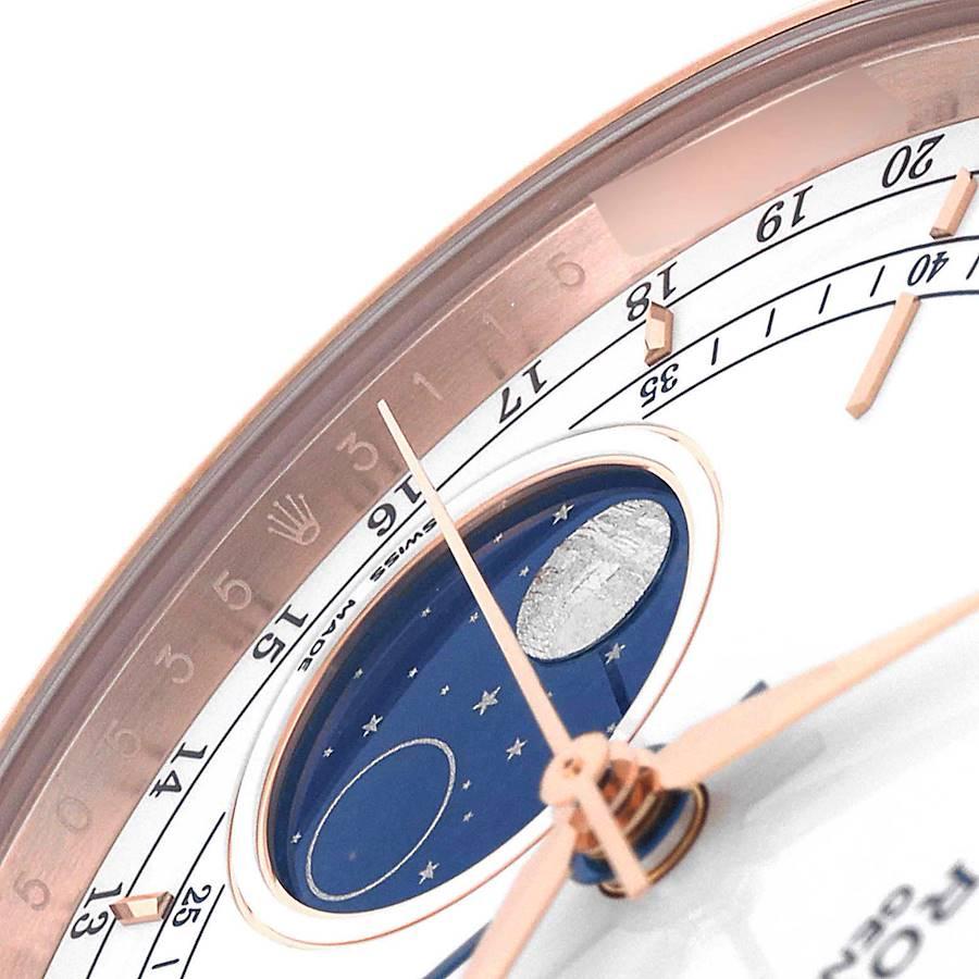 Cellini Moonphase Herrenuhr aus Roségold mit weißem Zifferblatt 50535 im Angebot 3