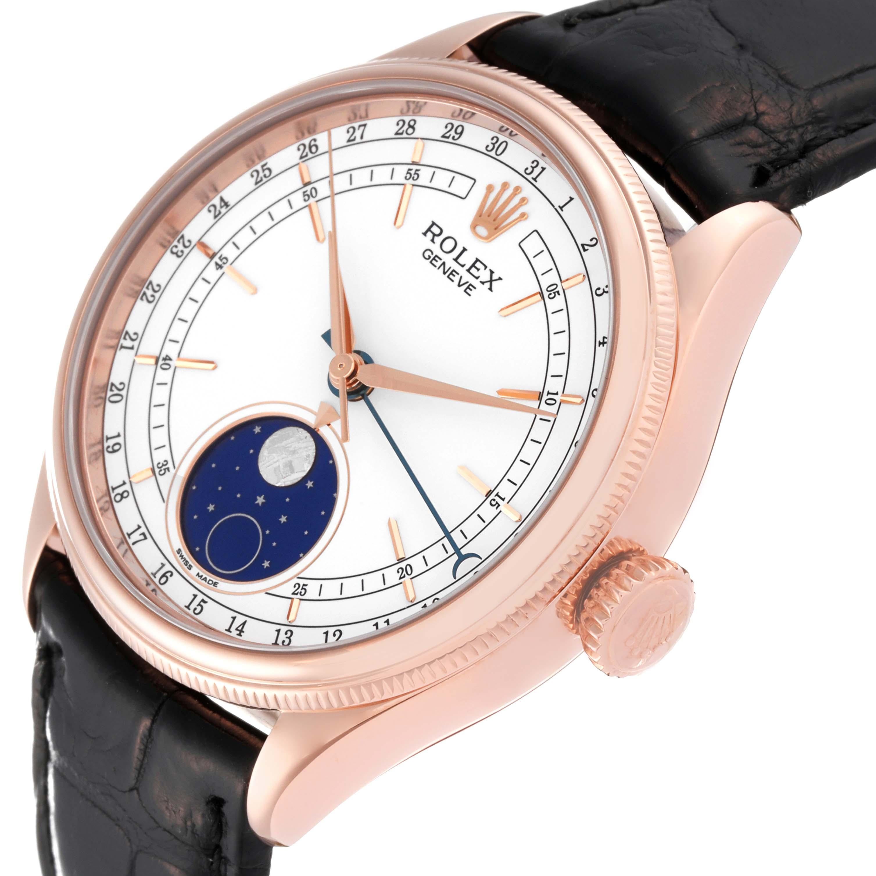 Rolex Cellini Moonphase White Dial Rose Gold Mens Watch 50535 4