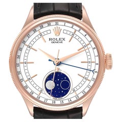Cellini Moonphase Herrenuhr aus Roségold mit weißem Zifferblatt 50535