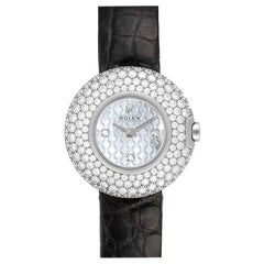 Rolex Cellini Orchidee Weißgold Diamant Damenuhr 6201