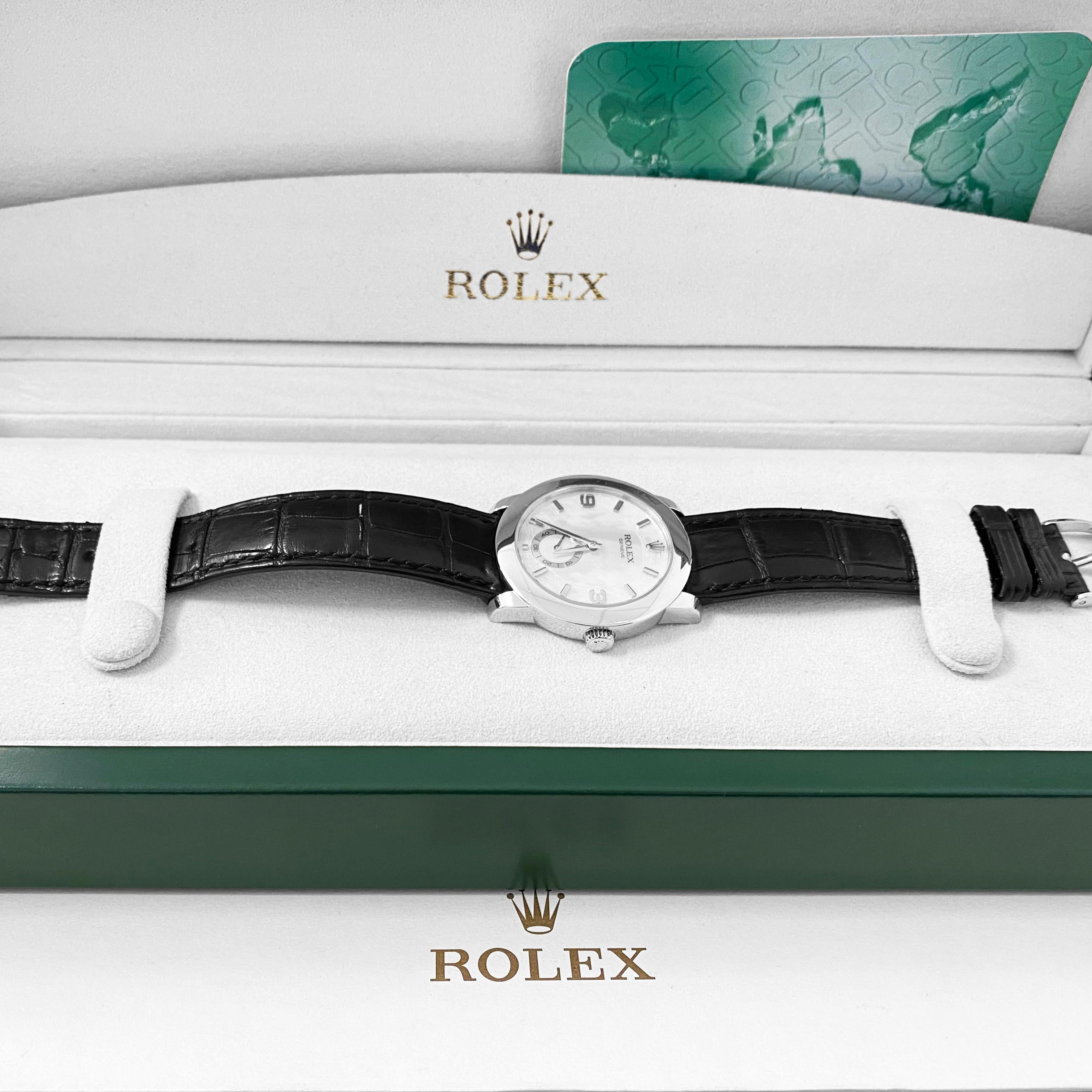 Rolex Cellini Platinum Men's Watch 5240 Mother of Pearl Dial 3