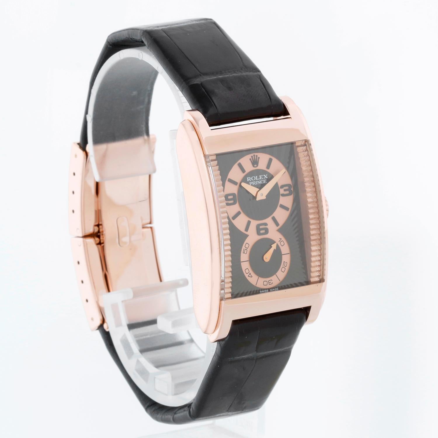 Rolex Montre Cellini Prince en or rose 18 carats pour hommes 5442 Excellent état à Dallas, TX