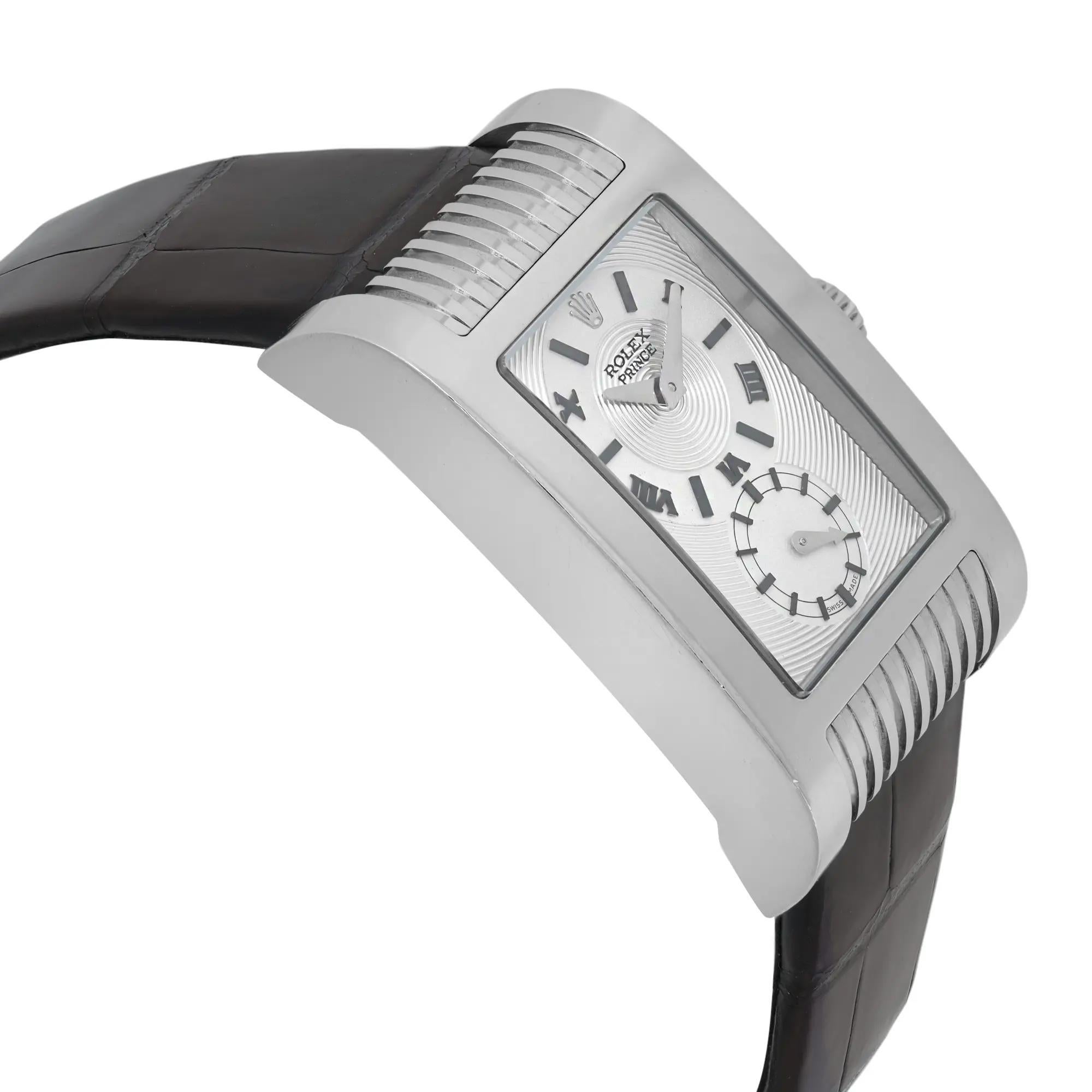 Men's Rolex Cellini Prince 18k White Gold Silver Dial Men Hand Wind Watch 5441 For Sale