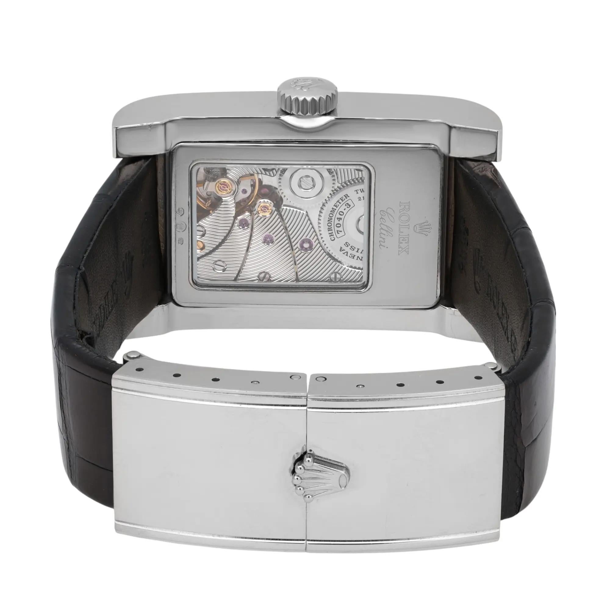 Rolex Cellini Prince 18k White Gold Silver Dial Men Hand Wind Watch 5441 For Sale 2