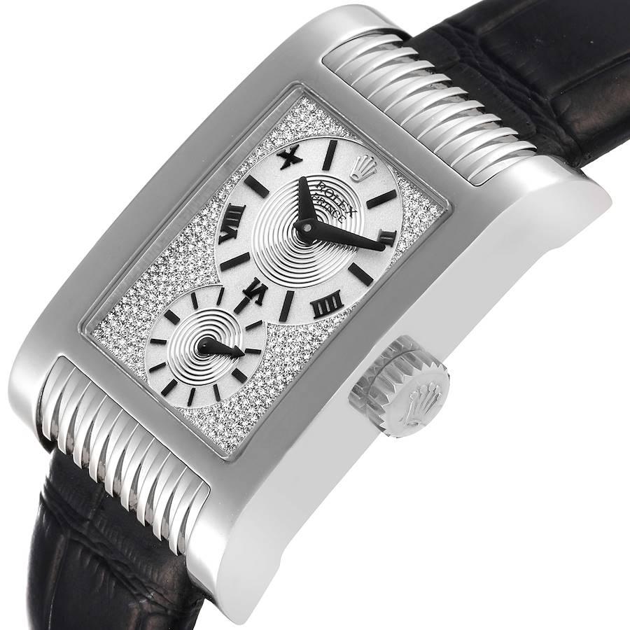 prince stainless steel watch with diamond pave