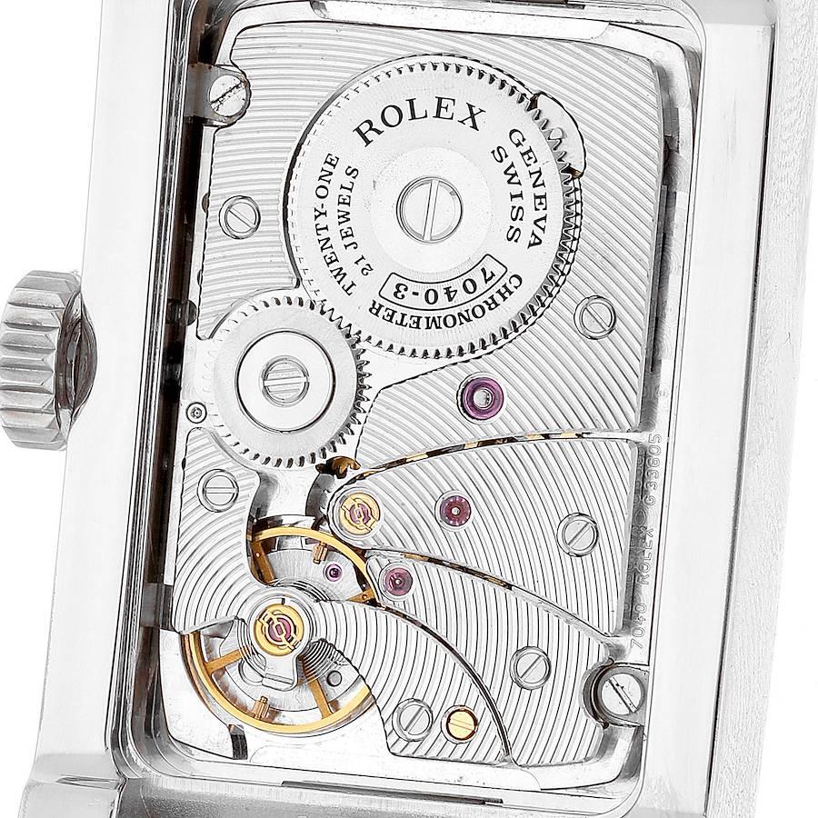 Rolex Cellini Prince 18k White Gold Silver Diamond Dial Mens Watch 5441 1