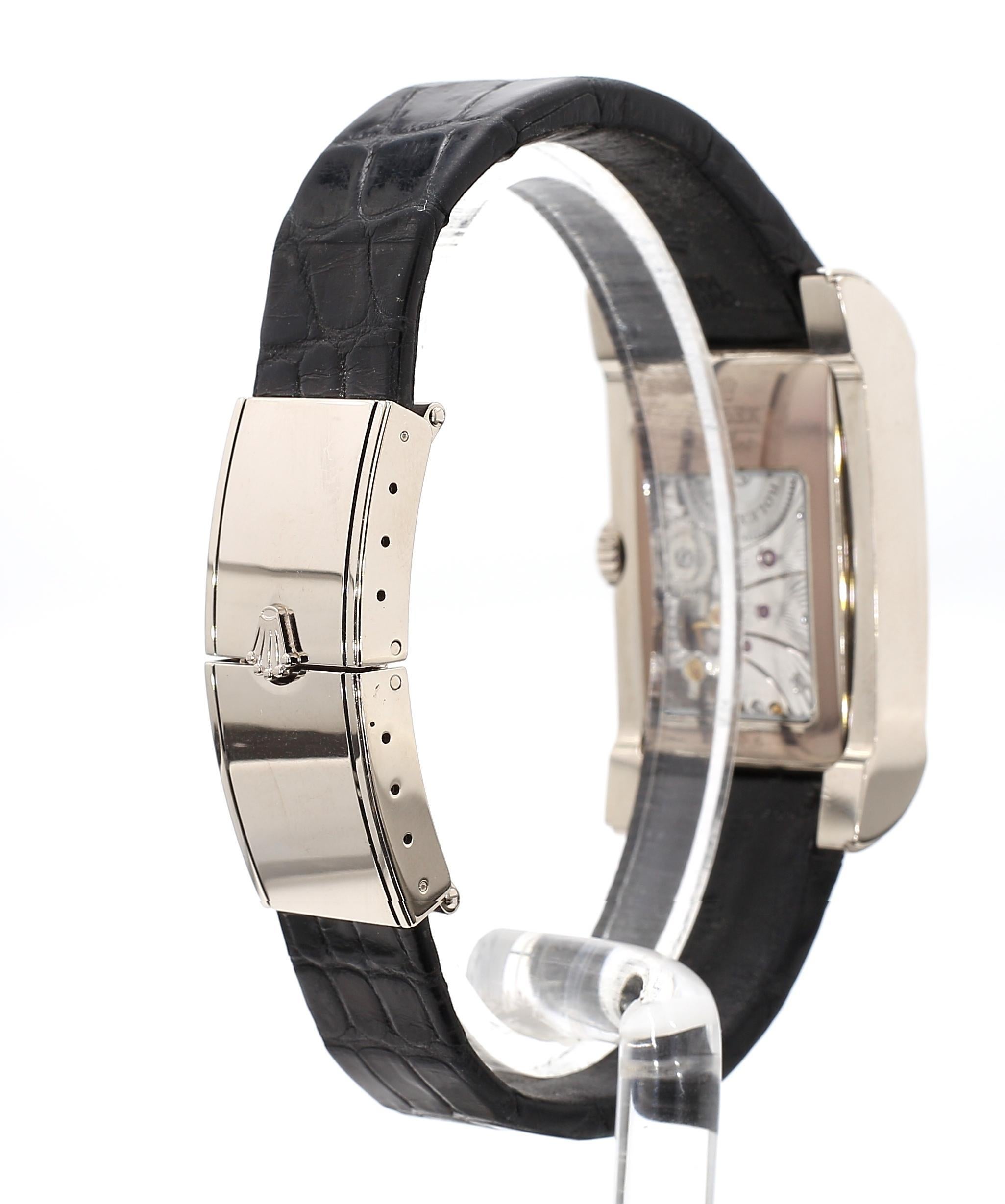 Modern Rolex Cellini Prince 28mm Chronometer 18K White Gold Men's Watch For Sale