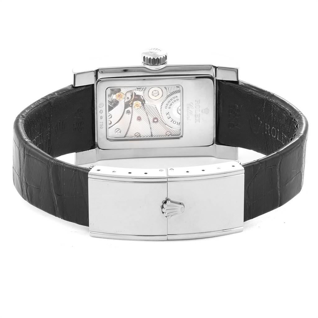 Rolex Cellini Prince White Gold Silver Dial Black Strap Men’s Watch 5441 For Sale 4