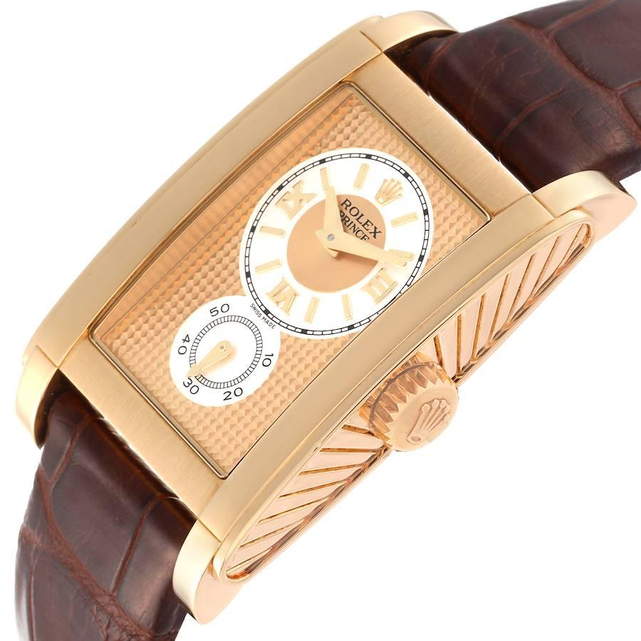 Men's Rolex Cellini Prince Yellow Gold Champagne Dial Mens Watch 5440