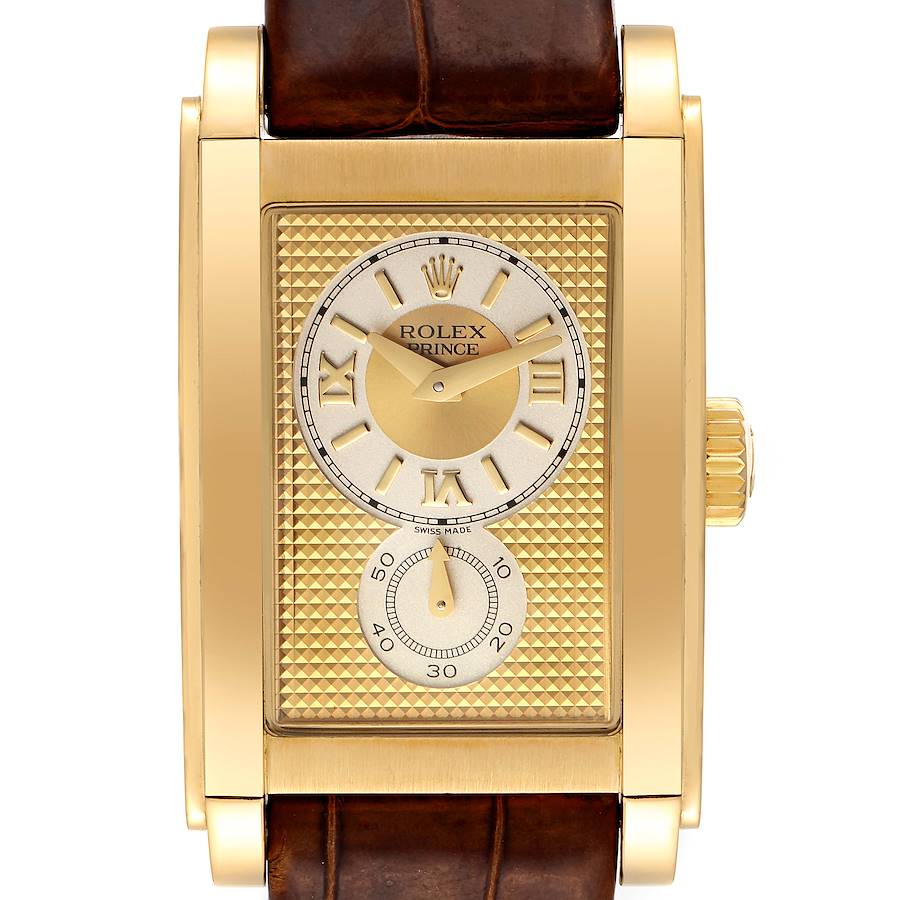 Rolex Cellini Prince Yellow Gold Champagne Dial Mens Watch 5440 For Sale