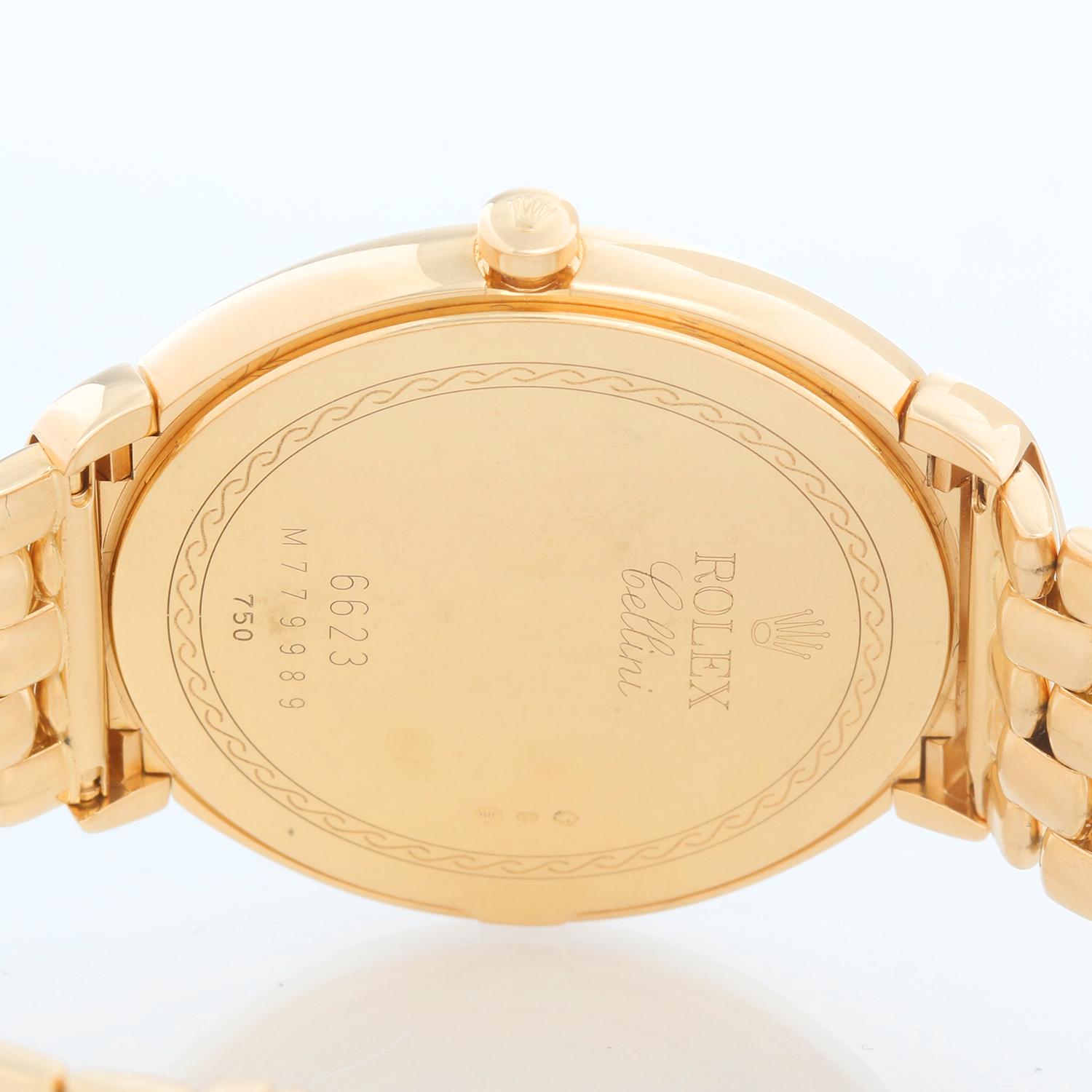 Rolex Cellini Quartz 18k Yellow Gold Men's Watch 6623 In Excellent Condition In Dallas, TX