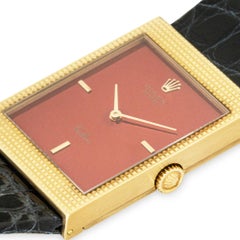Rolex Cellini Red Mirror Dial Yellow Gold 24mm 4127