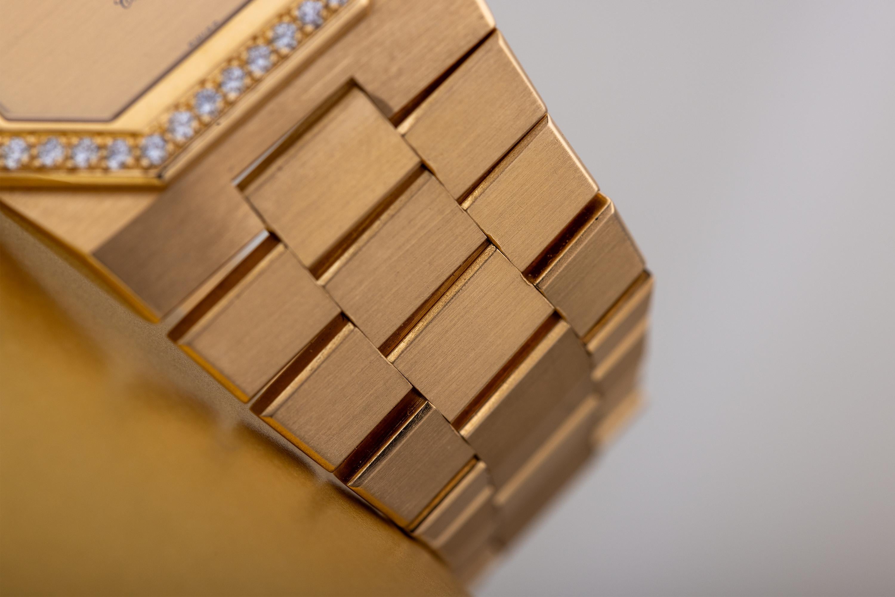 Rolex Cellini  REF. 1650  Diamond Bezel  Gold Dial  1981  18k Yellow Gold For Sale 4