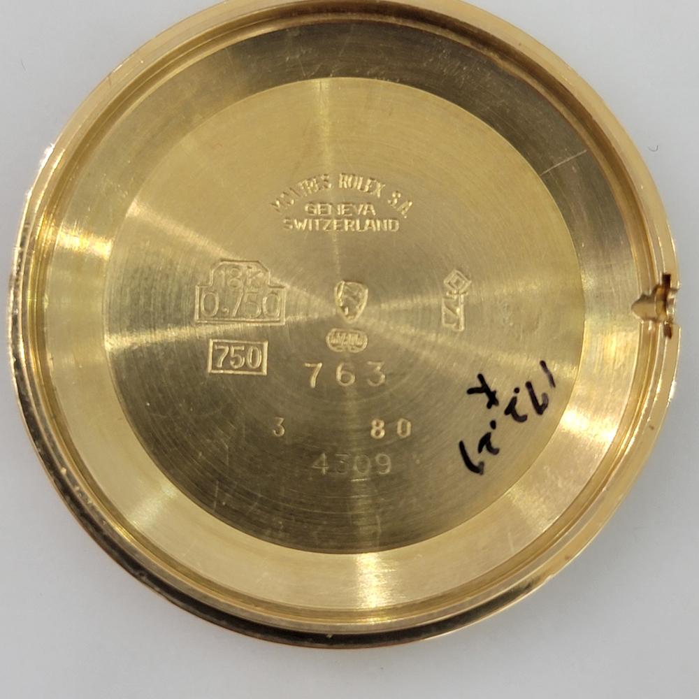 Rolex Cellini Ref 4309 Geneve 32mm 18k Oro Solido Uomo Vento Manuale 1970 RJC211 in vendita 9