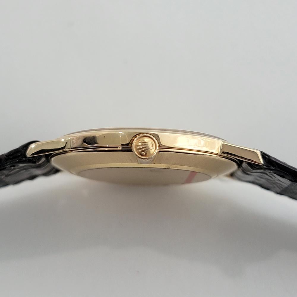 Rolex Cellini Ref 4309 Geneve 32mm 18k Oro Solido Uomo Vento Manuale 1970 RJC211 in vendita 6