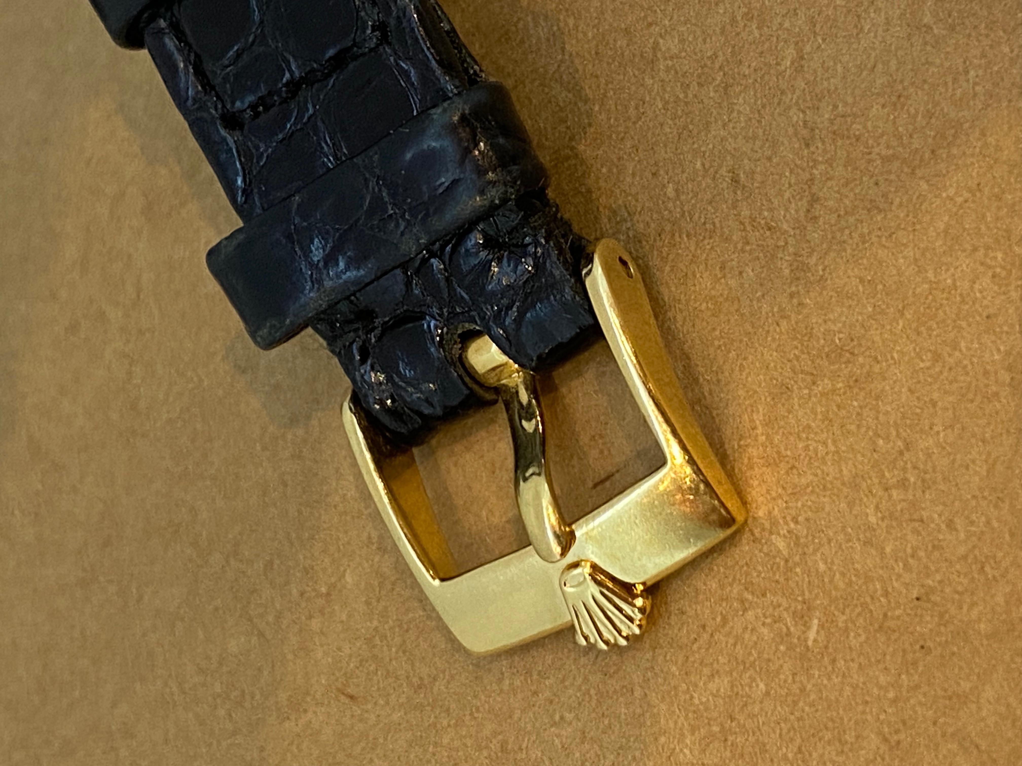 Rolex Cellini ref 6110 18K Gold Jubilee Dial Ladies' Watch. Rolex Buckle & Strap 4