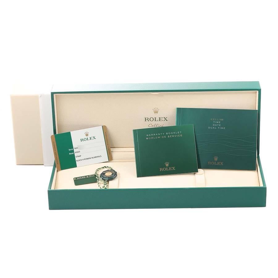 Rolex Cellini Time 18K EveRose Herrenuhr mit goldenem, schwarzem Zifferblatt 50505 Boxkarte 9