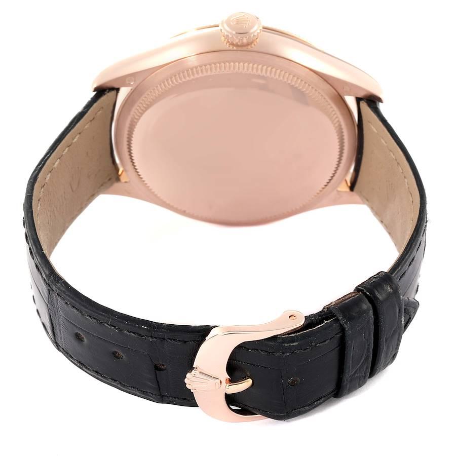 Rolex Cellini Time 18K EveRose Herrenuhr mit goldenem, schwarzem Zifferblatt 50505 Boxkarte 5