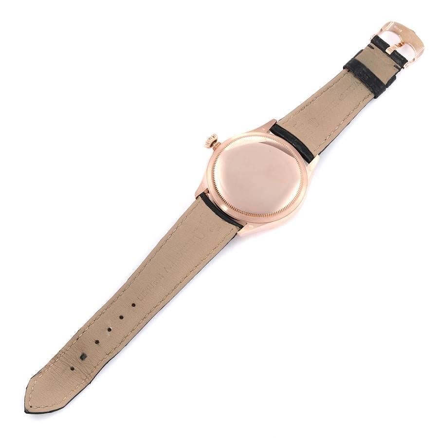 Rolex Cellini Time 18K EveRose Herrenuhr mit goldenem, schwarzem Zifferblatt 50505 Boxkarte 6