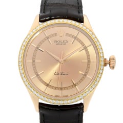 Rolex Cellini Time 18K Everose Gold Diamond Bezel Pink Dial Men’s Watch 50705RBR